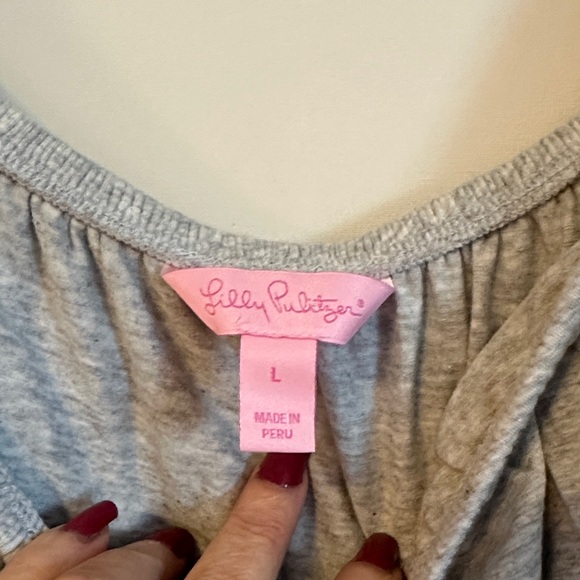 Lilly Pulitzer Gray Ruffled Blouse - Picture 2 of 3